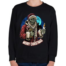 PRINTFASHION Karácsonyi mikulás zombi - Gyerek pulóver - Fekete