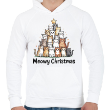 PRINTFASHION Karácsonyi minta - Férfi kapucnis pulóver - Fehér férfi pulóver, kardigán