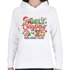 PRINTFASHION karácsonyi minta - Női kapucnis pulóver - Fehér női pulóver, kardigán