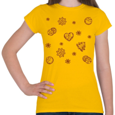 PRINTFASHION Karácsonyi minta - Női póló - Sárga női póló