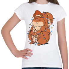 PRINTFASHION Karácsonyi mókus - Női póló - Fehér