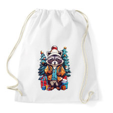 PRINTFASHION Karácsonyi mosómedve - Sportzsák, Tornazsák - Fehér tornazsák