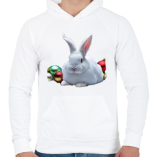 PRINTFASHION karácsonyi nyuszi - Férfi kapucnis pulóver - Fehér