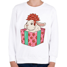 PRINTFASHION Karácsonyi nyuszi - Gyerek pulóver - Fehér gyerek pulóver, kardigán