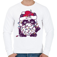 PRINTFASHION Karácsonyi panda - Férfi pulóver - Fehér férfi pulóver, kardigán