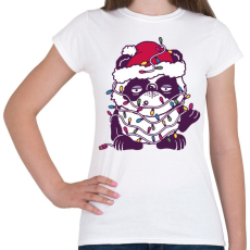 PRINTFASHION Karácsonyi panda - Női póló - Fehér