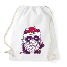 PRINTFASHION Karácsonyi panda - Sportzsák, Tornazsák - Fehér tornazsák
