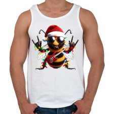 PRINTFASHION Karácsonyi party méhecske - Férfi atléta - Fehér atléta, trikó