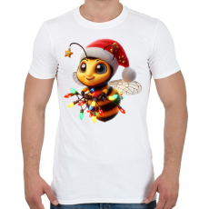 PRINTFASHION Karácsonyi party méhecske - Férfi póló - Fehér