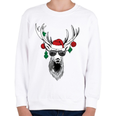PRINTFASHION Karácsonyi party szarvas - Gyerek pulóver - Fehér