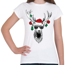 PRINTFASHION Karácsonyi party szarvas - Női póló - Fehér