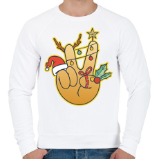 PRINTFASHION Karácsonyi peace - Férfi pulóver - Fehér