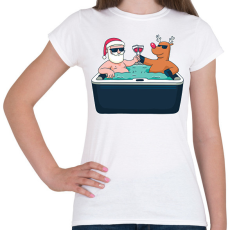 PRINTFASHION Karácsonyi pezsgés - Női póló - Fehér