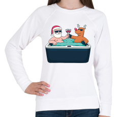 PRINTFASHION Karácsonyi pezsgés - Női pulóver - Fehér