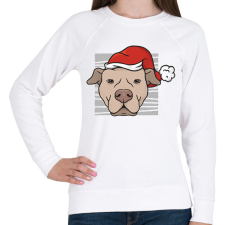 PRINTFASHION Karácsonyi pitbull - Női pulóver - Fehér női pulóver, kardigán