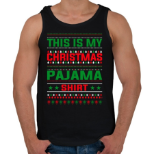 PRINTFASHION Karácsonyi pizsama póló - Férfi atléta - Fekete férfi pizsama