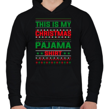 PRINTFASHION Karácsonyi pizsama póló - Férfi kapucnis pulóver - Fekete férfi pizsama