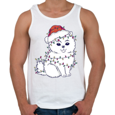 PRINTFASHION Karácsonyi pomerán - Férfi atléta - Fehér