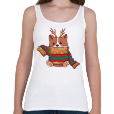 PRINTFASHION Karácsonyi pulcsis corgi - Női atléta - Fehér