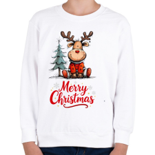 PRINTFASHION karácsonyi rénszarvas - Gyerek pulóver - Fehér gyerek pulóver, kardigán