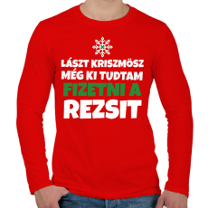 PRINTFASHION KARÁCSONYI REZSI - Férfi hosszú ujjú póló - Piros