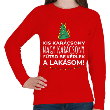 PRINTFASHION Karácsonyi rezsicsökkentés 4 - Női pulóver - Piros női pulóver, kardigán