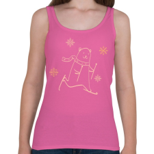 PRINTFASHION Karácsonyi síelő maci - Női atléta - Rózsaszín női trikó