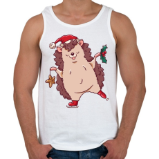 PRINTFASHION Karácsonyi süni - Férfi atléta - Fehér