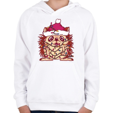 PRINTFASHION Karácsonyi süni - Gyerek kapucnis pulóver - Fehér gyerek pulóver, kardigán