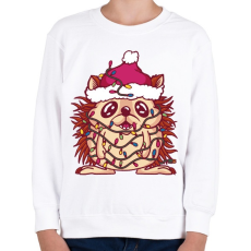 PRINTFASHION Karácsonyi süni - Gyerek pulóver - Fehér