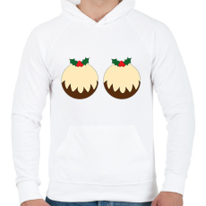 PRINTFASHION Karácsonyi süti - Férfi kapucnis pulóver - Fehér