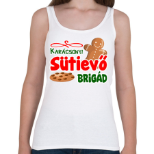 PRINTFASHION Karácsonyi sütievő brigád - Női atléta - Fehér női trikó