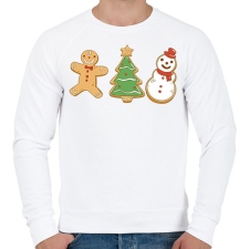 PRINTFASHION Karácsonyi sütik - Férfi pulóver - Fehér férfi pulóver, kardigán