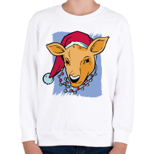 PRINTFASHION Karácsonyi szarvas - Gyerek pulóver - Fehér gyerek pulóver, kardigán