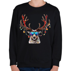 PRINTFASHION karácsonyi szarvas - Gyerek pulóver - Fekete