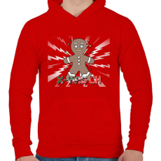 PRINTFASHION KARÁCSONYI SZÉNHIDRÁT - Férfi kapucnis pulóver - Piros