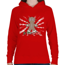 PRINTFASHION KARÁCSONYI SZÉNHIDRÁT - Női kapucnis pulóver - Piros női pulóver, kardigán