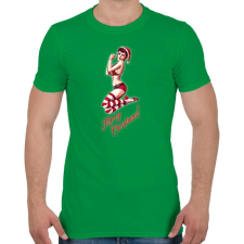 PRINTFASHION Karácsonyi szexi kobold lány - Férfi póló - Zöld férfi póló