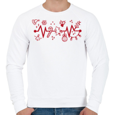 PRINTFASHION Karácsonyi szív - Férfi pulóver - Fehér férfi pulóver, kardigán