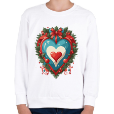 PRINTFASHION Karácsonyi szív - Gyerek pulóver - Fehér gyerek pulóver, kardigán