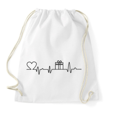 PRINTFASHION Karácsonyi szívritmus - Sportzsák, Tornazsák - Fehér tornazsák