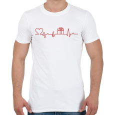 PRINTFASHION Karácsonyi szívverés - Férfi póló - Fehér