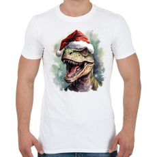 PRINTFASHION Karácsonyi T-rex - Férfi póló - Fehér