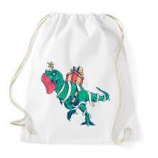 PRINTFASHION Karácsonyi T-Rex - Sportzsák, Tornazsák - Fehér tornazsák