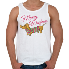 PRINTFASHION Karácsonyi tacskó - Férfi atléta - Fehér