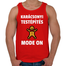 PRINTFASHION KARÁCSONYI TESTÉPÍTÉS - Férfi atléta - Piros atléta, trikó