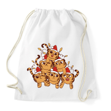 PRINTFASHION Karácsonyi tigrisek - Sportzsák, Tornazsák - Fehér tornazsák