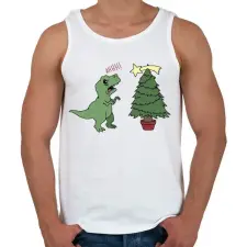 PRINTFASHION Karácsonyi Trex - Férfi atléta - Fehér atléta, trikó