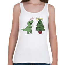 PRINTFASHION Karácsonyi Trex - Női atléta - Fehér női trikó
