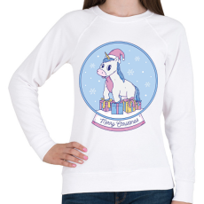 PRINTFASHION Karácsonyi unikornis - Női pulóver - Fehér